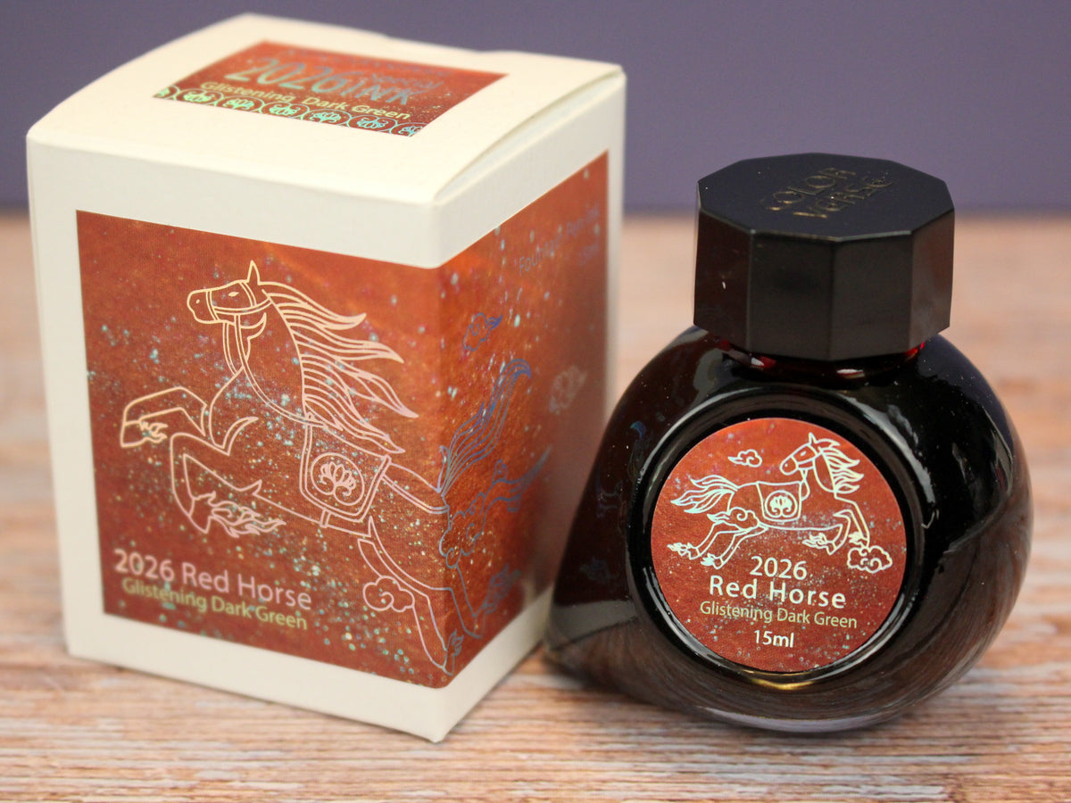 Colorverse 2026 Red Horse Glistening Dark Green Fountain Pen Ink