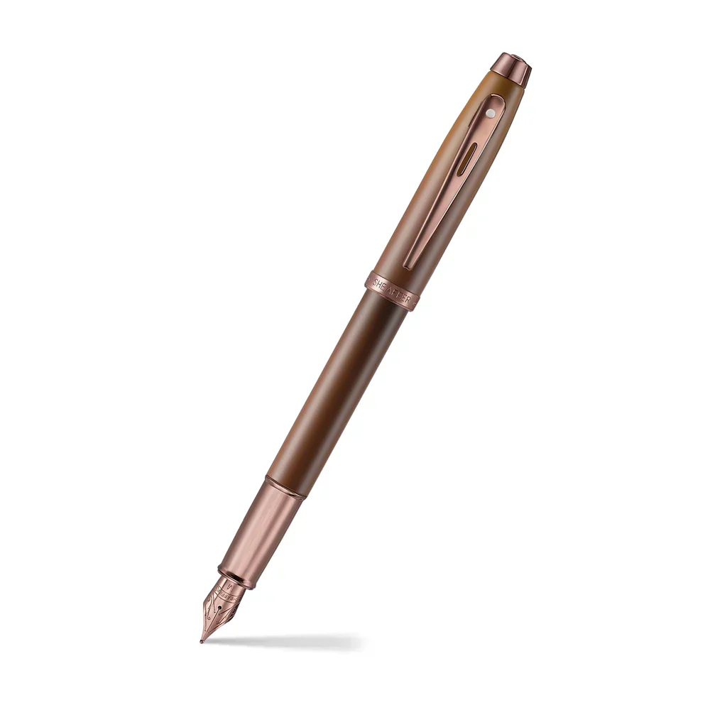 Sheaffer 100 Coffee Edition Matt Brown Fountain Pen with Regal Brown PVD Trims