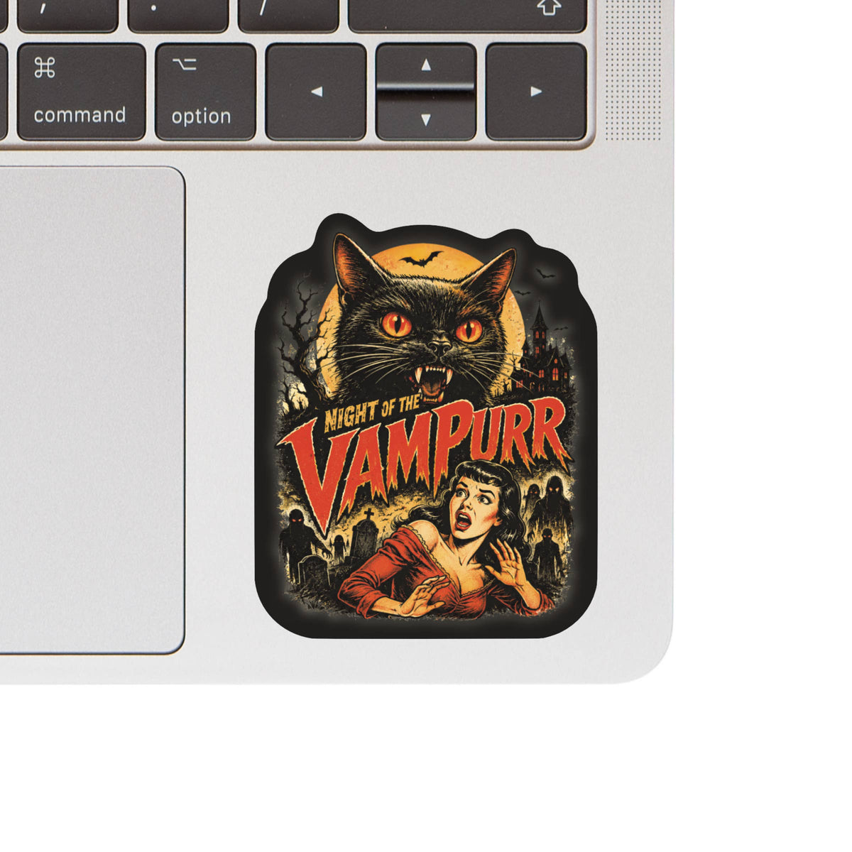 Halloween Humor Vampurr Retro High Quality Vinyl Sticker